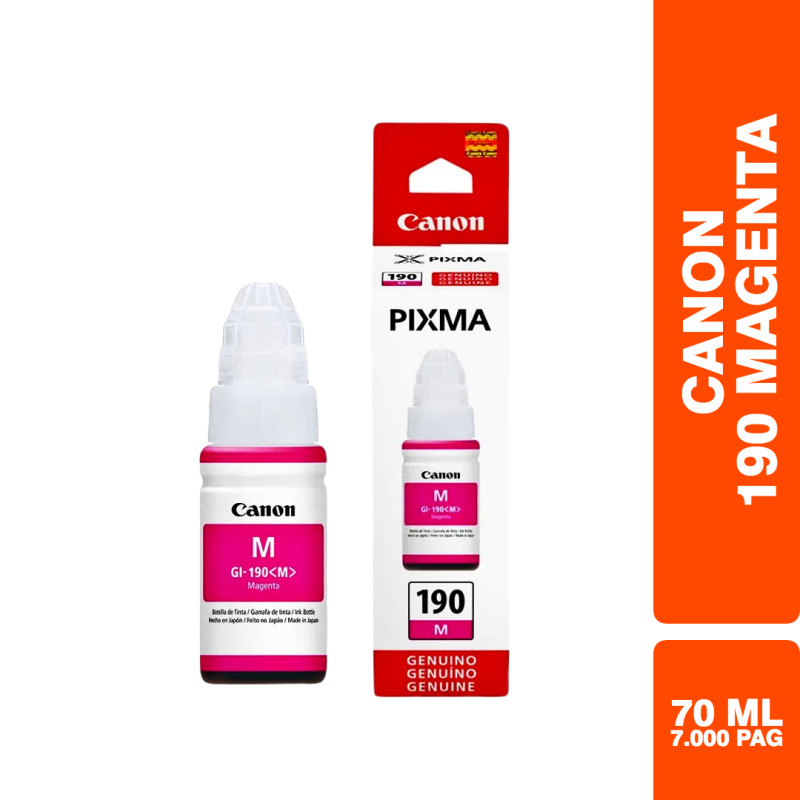 Canon GI 190 M - 70 ml - magenta - original - recarga de tinta - para Maxx Tinta G3102, PIXMA G1100, G2100, G3100, G4100
