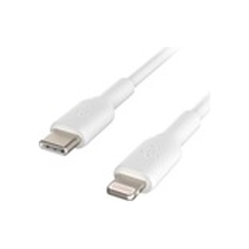 Belkin BoostCharge - Cable Lightning - 24 pin USB-C macho a Lightning macho - 1 m - blanco - suministro de potencia USB (18W)