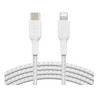 Belkin BoostCharge - Cable Lightning - 24 pin USB-C macho a Lightning macho - 1 m - blanco - suministro de potencia USB (18W)