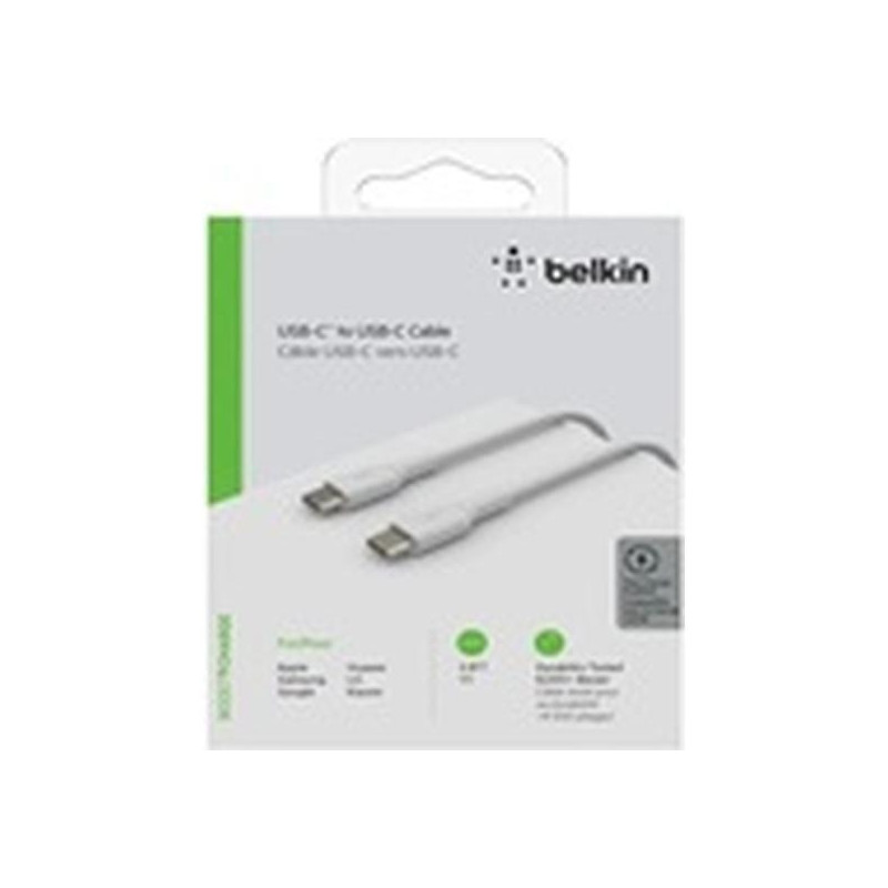 Belkin BoostCharge - Cable USB - 24 pin USB-C (M) a 24 pin USB-C (M) - 1 m - blanco