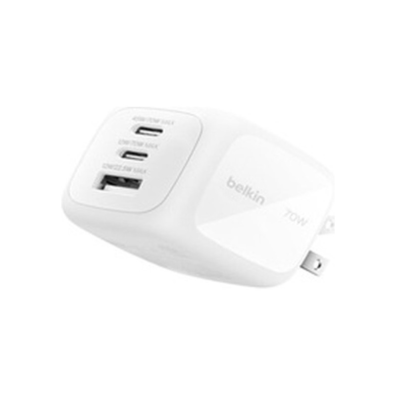 Belkin - Wall Charger - Lithium ion - Para Apple / Samsung phones - 70W USB-C PD PPS 2 USB-C