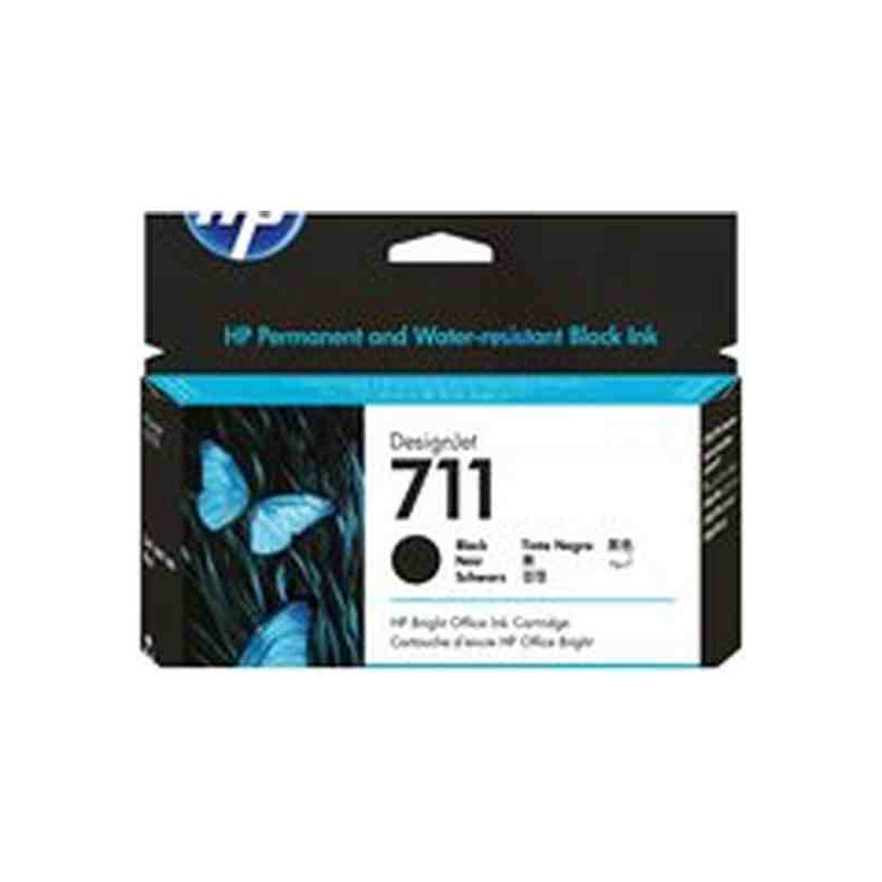 HP 711 - 80 ml - negro - original - cartucho de tinta - para DesignJet T100, T120, T120 ePrinter, T125, T130, T520, T520 ePrinte