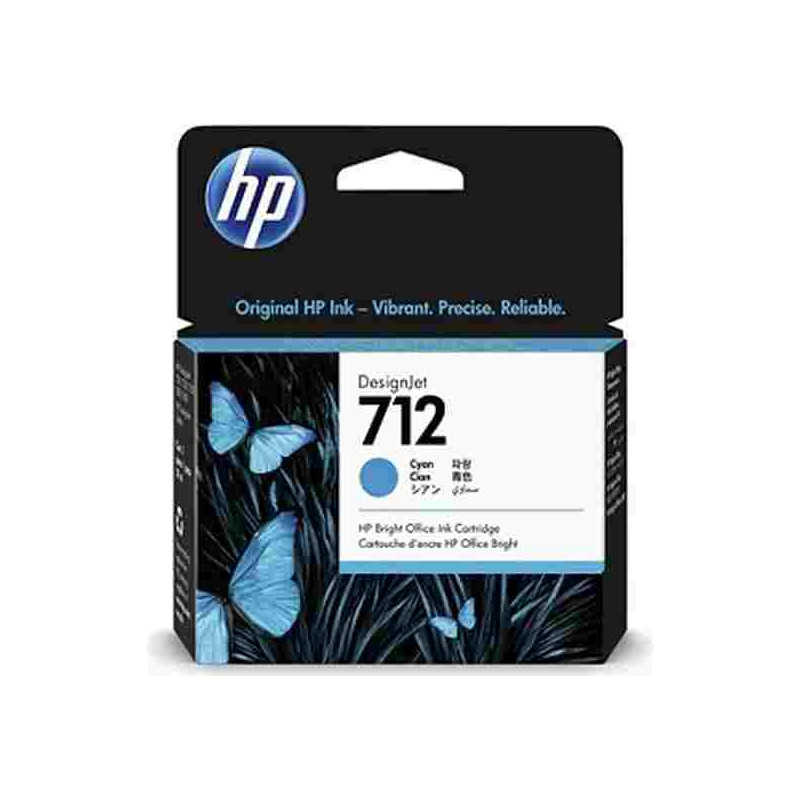 HP 712 - 29 ml - cián - original - DesignJet - cartucho de tinta - para DesignJet Studio, T210, T230, T250, T630, T650