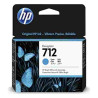 HP 712 - 29 ml - cián - original - DesignJet - cartucho de tinta - para DesignJet Studio, T210, T230, T250, T630, T650