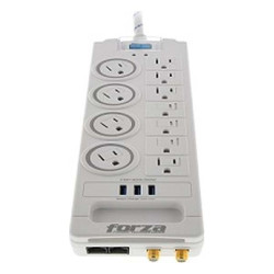 Forza - Surge protector - AC 110/220 V - 11 Tomas de Corriente - NEMA 3USB 5ft WH