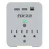 Forza FWT-331USBC - Protector contra sobretensiones (montaje en pared) - CA 125 V - 1875 vatios - conectores de salida: 3 - blan
