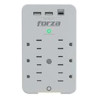 Forza FWT-631USBC - Protector contra sobretensiones (montaje en pared) - CA 125 V - 1875 vatios - conectores de salida: 6 - blan