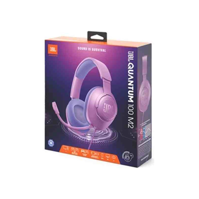 JBL Quantum 100M2 - Auriculares con diadema - Cableado - Púrpura- Respuesta de frecuencia 20 Hz - 20 kHz - Conector de 5.5mm -Ti