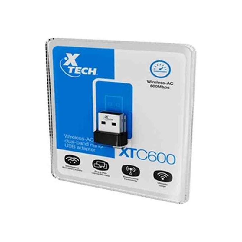Xtech - Network adapter - USB 2.0 - Wless AC DBand 600Mbps XTC-600