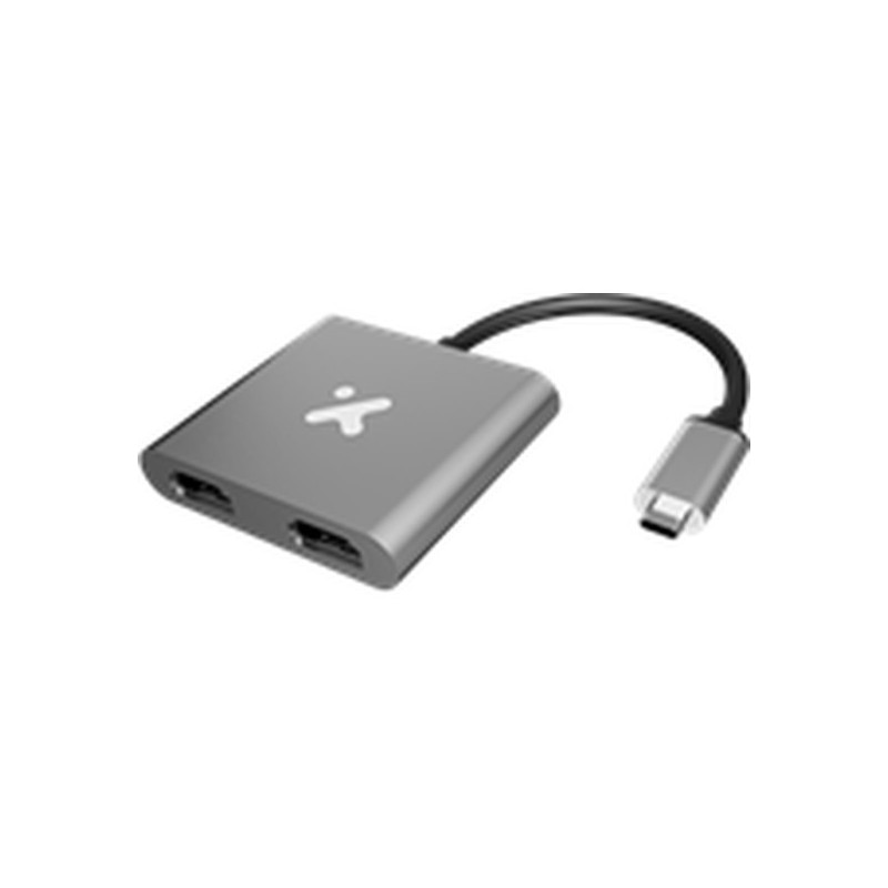 Xtech - Video adapter - USB Type C - Dual HDMI - Metal silver - 4K  XTC-548