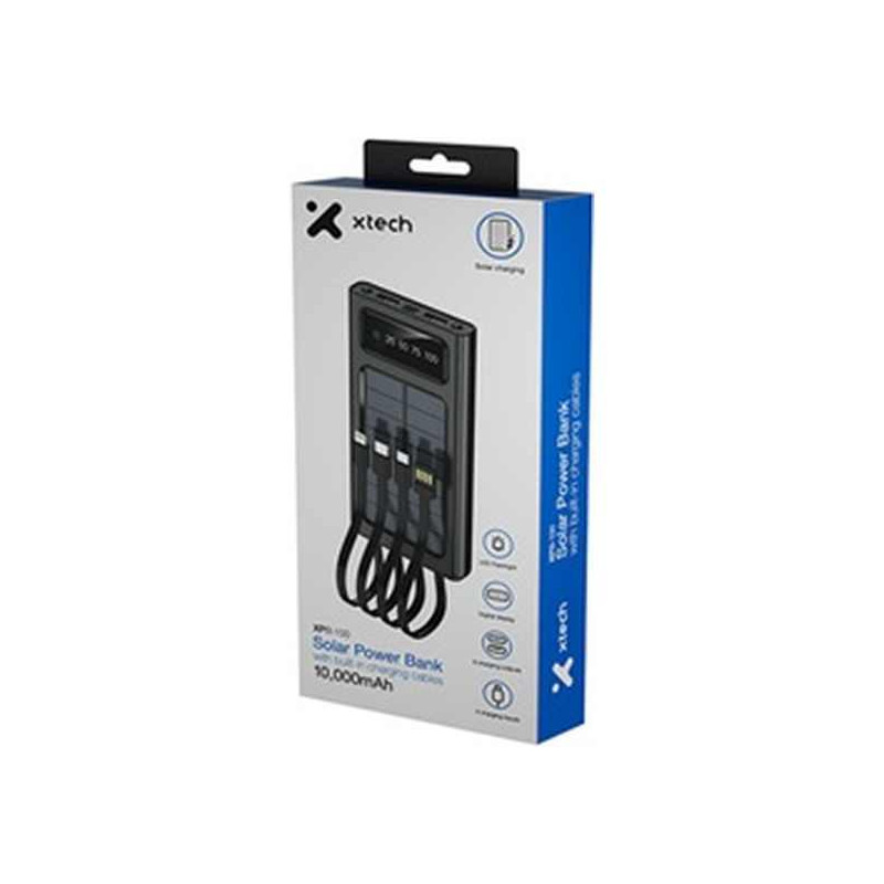 Xtech XPB-100 - Solar Power Bank - 24 pin USB-C / 4 pin USB Type A / 5 pin Micro-USB Type A - 24 pin USB-C / 4 pin USB Type A / 
