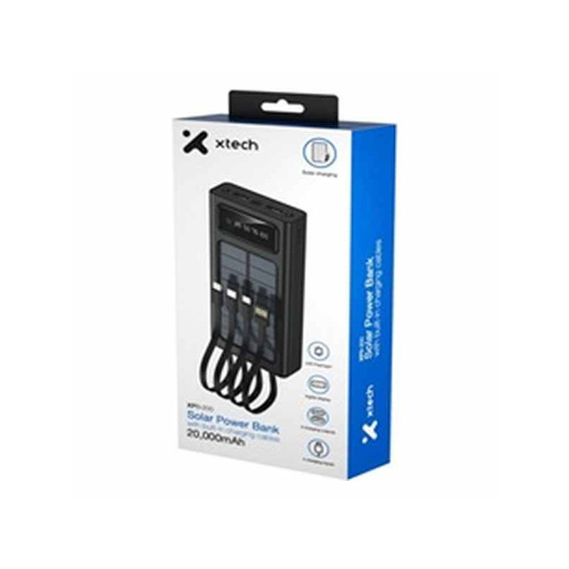 Xtech XPB-200 - Solar Power Bank - 24 pin USB-C / 4 pin USB Type A / 5 pin Micro-USB Type A - 24 pin USB-C / 4 pin USB Type A / 