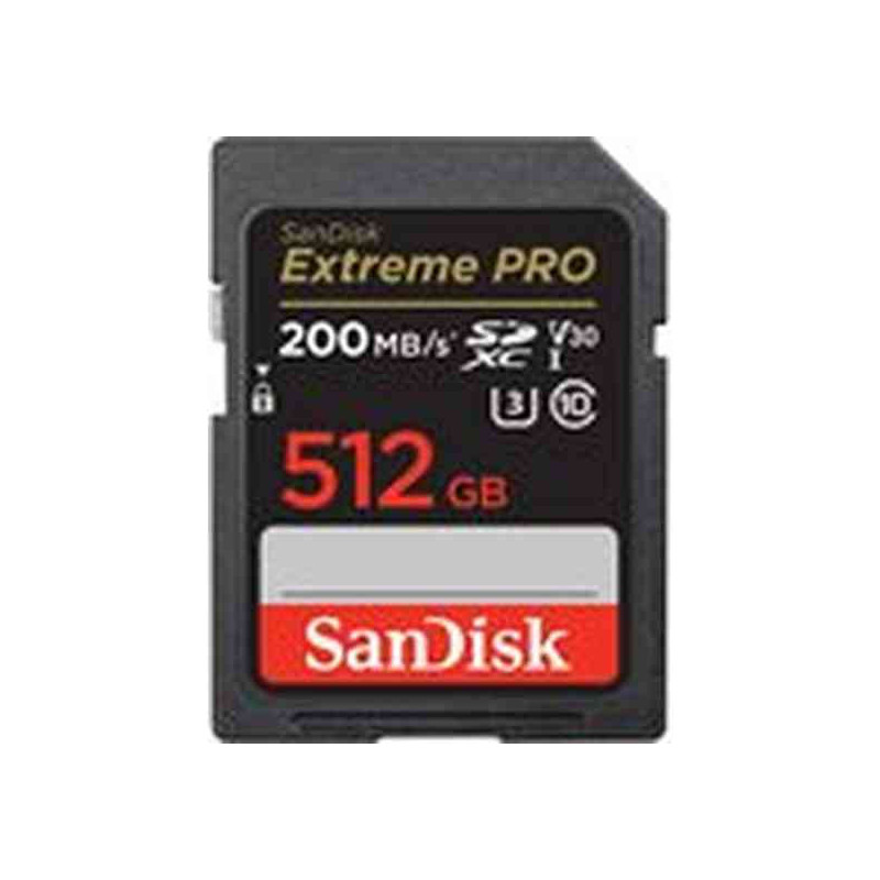 SanDisk Extreme Pro - Tarjeta de memoria flash - 512 GB - Video Class V30 / UHS-I U3 / Class10 - SDXC UHS-I