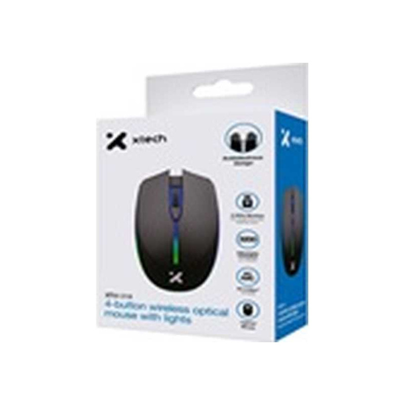 Xtech - XTM-318 - Mouse - 2.4 GHz - Wireless - Black - 4 buttons with Light 3200 dpi