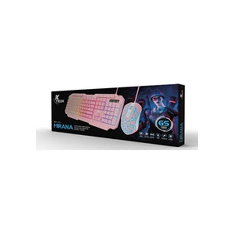 Xtech - Keyboard and mouse set - Wired - Spanish - USB - Pink - Gaming-XTK-540S