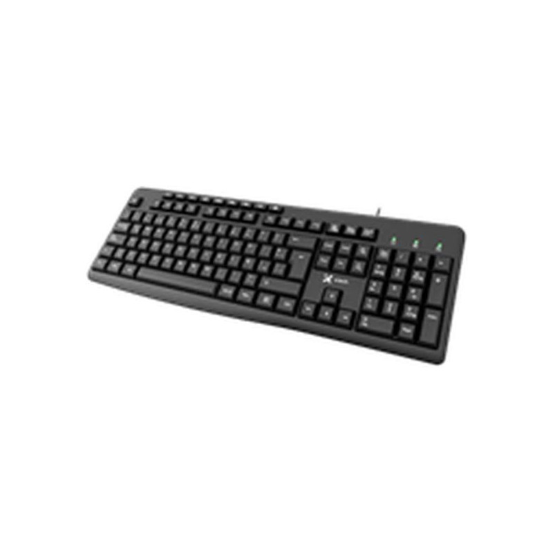 Xtech - Keyboard - Wired - Spanish - USB - Black - Multimedia 9 hotkeys  XTK-140S