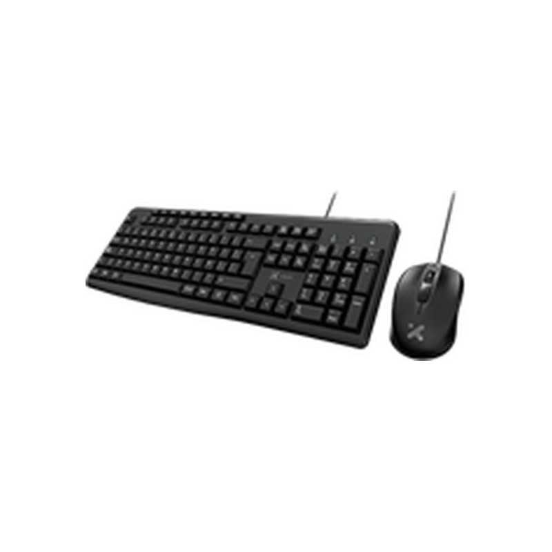Xtech - Keyboard and mouse set - Wired - Spanish - USB - Black - Multimedia XTK-302S
