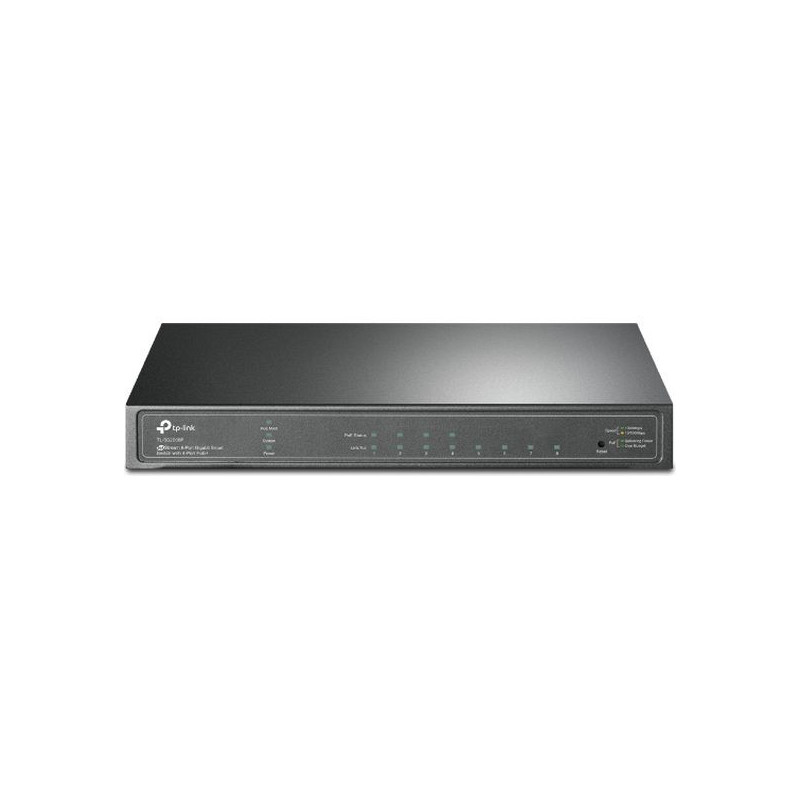 TP-Link JetStream TL-SG2008P - V1 - conmutador - inteligente - 4 x 10/100/1000 + 4 x 10/100/1000 (PoE+) - sobremesa - PoE+ (62 W