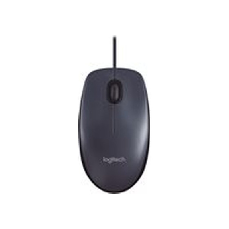 Logitech M100 - Ratón - diestro y zurdo - óptico - 3 botones - cableado - USB - negro