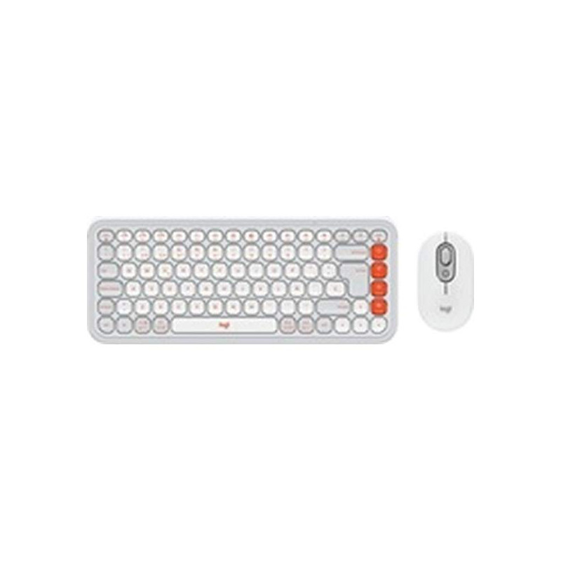 Logitech Pop Icon Combo - Keyboard and mouse set - Spanish (Latin American) - Off white