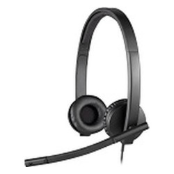 Logitech H570e Wired Headset, Stereo Headphones with Noise-Cancelling Microphone, USB, in-Line Controls with Mute Button, Indica