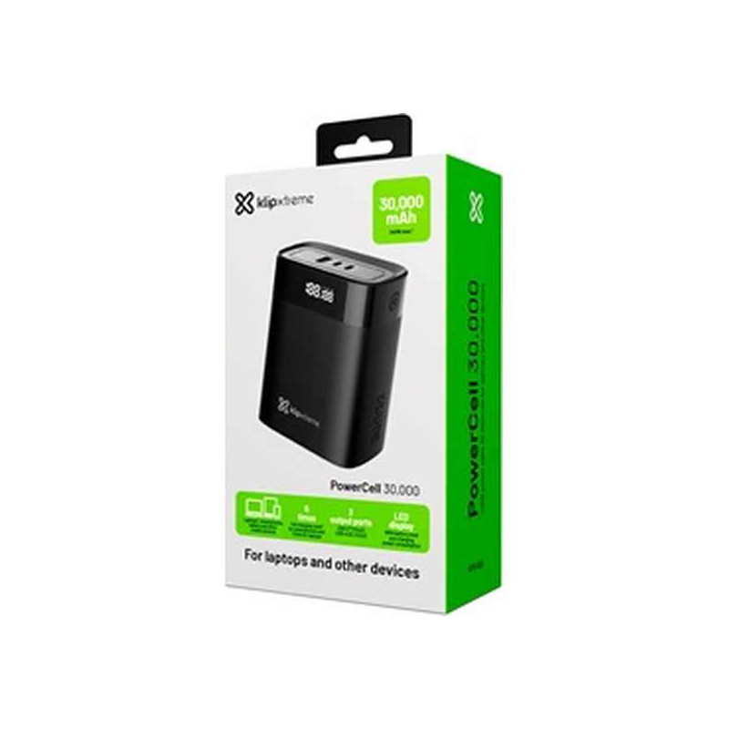 Klip Xtreme - Power bank - 24 pin USB-C - 2 x 4 pin USB Type A / 3 x 24 pin USB-C - Lithium polymer - Para Universal - 140W 30.0