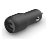 Belkin Dual Car Charger - Adaptador de corriente para el coche - 37 vatios - PD 3.0 - 2 conectores de salida (USB, 24 pin USB-C)