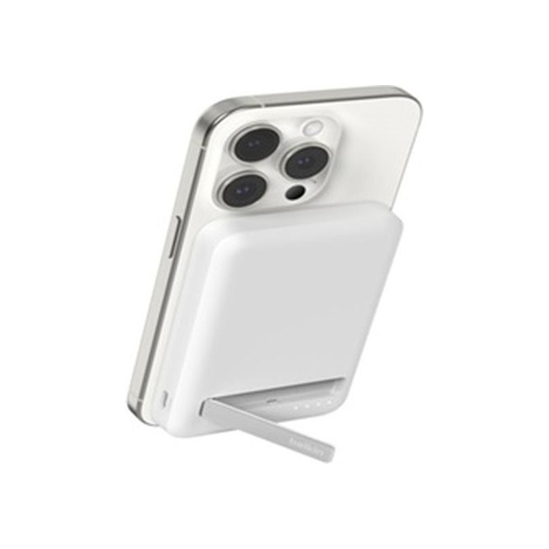 Belkin - Power bank - 15 Watt - Lithium - Para Universal - Qi2 5.000 mAh Stand White