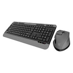 Klip Xtreme - Keyboard and mouse set - Spanish - Wireless - 2.4 GHz - Black and gray