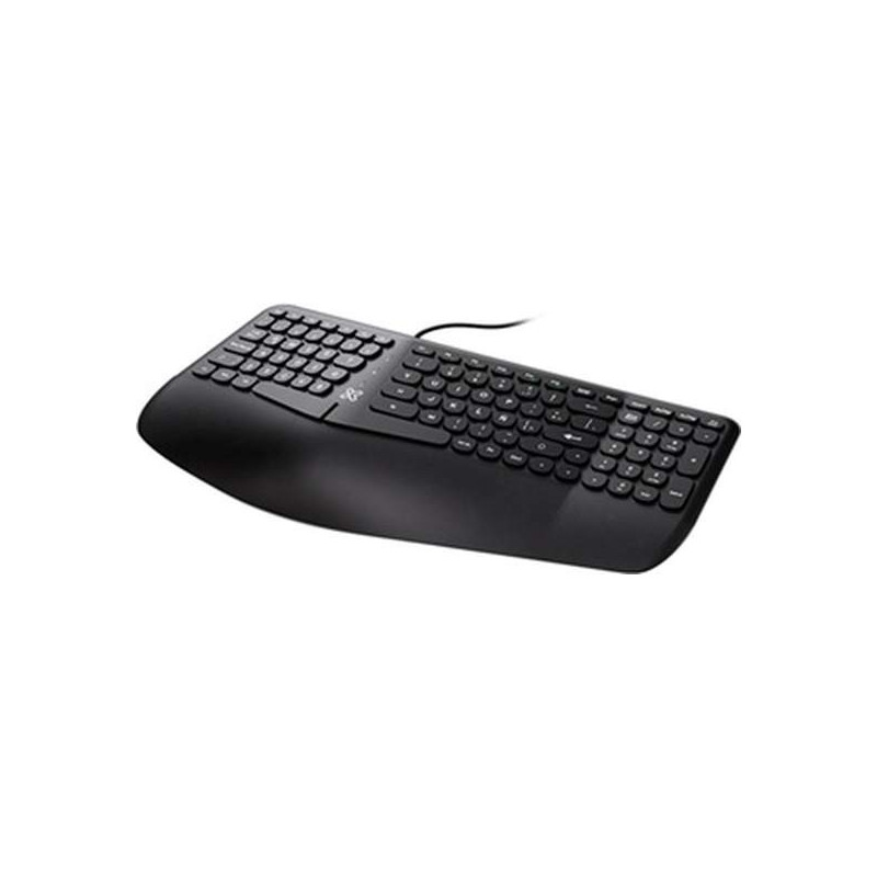 Klip Xtreme - Keyboard - Wired - Spanish - USB - Ergonomic Design - Black - Ergonomical